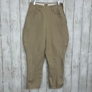 Vintage Unisex Tan Horse Equestrian Riding Trouser Pants Stretch Pockets 25 R